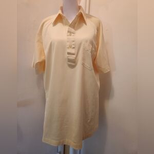 Di Fini San Francisco Shirt Mens Polo Size Large Yellow Pima Cotton Casual